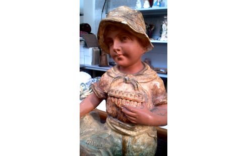 STATUE PLATRE GARCON MET MEMOIRE VIVE