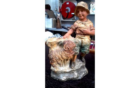 STATUE PLATRE GARCON MET MEMOIRE VIVE