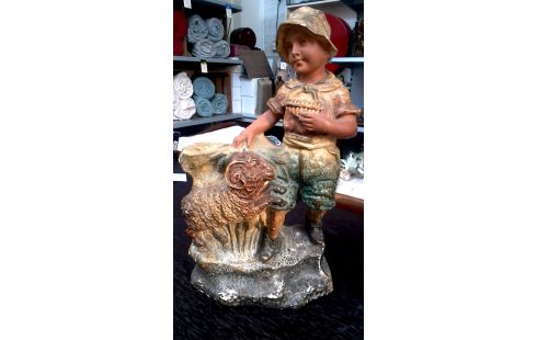 STATUE PLATRE GARCON MET MEMOIRE VIVE