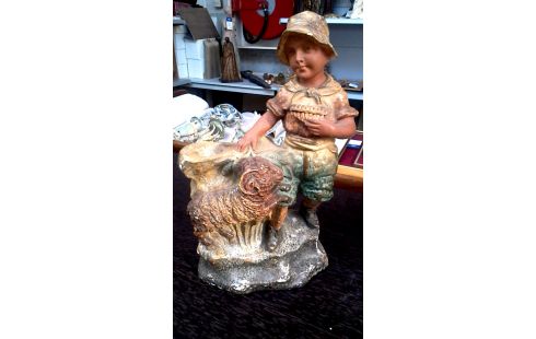 STATUE PLATRE GARCON MET MEMOIRE VIVE