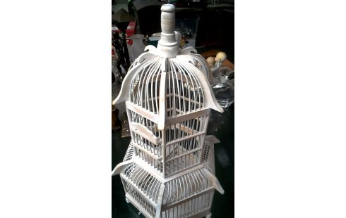 KÄFIG FÜR VOGEL DEKORATIV, , HOLZ BLEIWEISS