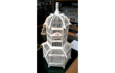 KÄFIG FÜR VOGEL DEKORATIV, , HOLZ BLEIWEISS