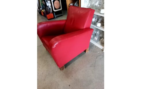 FAUTEUIL CUIR ROUGE