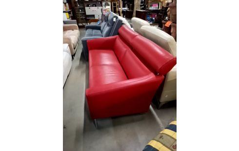 BANQUETTE CUIR ROUGE DESIGN LEOLUX