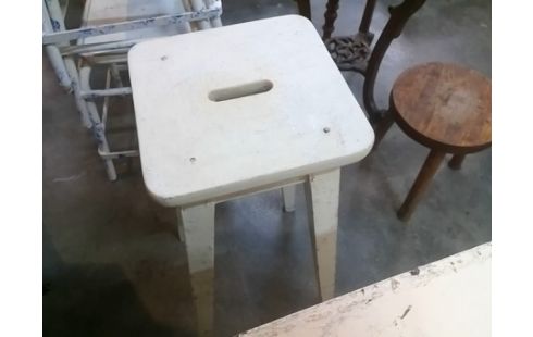 TABOURET HAUT BLANC BOIS