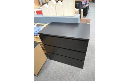 COMMODE 3 TIROIRS NOIRE