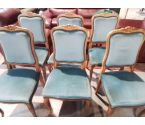 6 CHAISES VELOUR BLEU