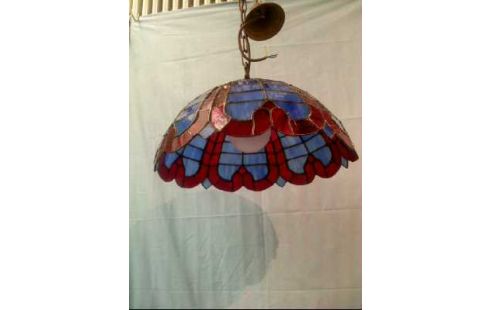 DECKENLAMPE <TIFFANY> BLAU ROT