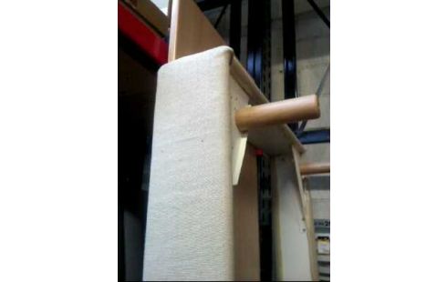 BETTGESTELL NATUR STOFF CREMEF. HOLZFÜßE