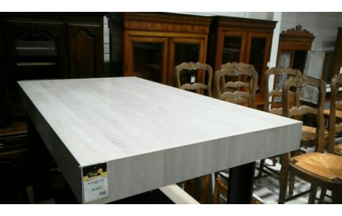 TABLE DE SALLE A MANGER GRISE PIEDS NOIR