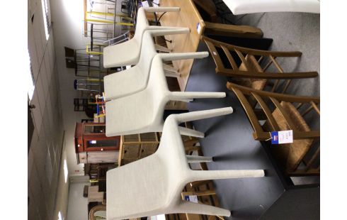 4 CHAISES TISSU BEIGE
