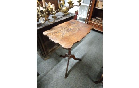 GUERIDON PLATEAU GRAVURE