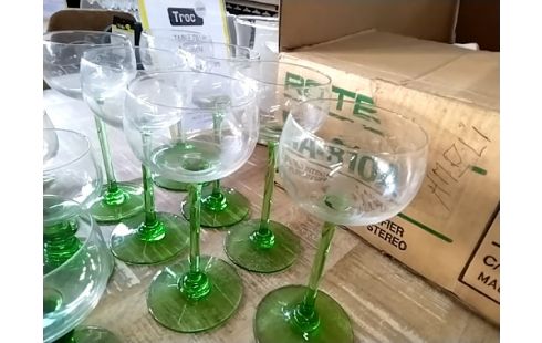 VERRES PIEDS VERT X7