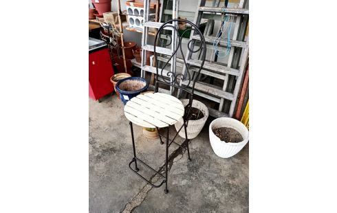 TABOURET BOIS ET MÉTAL