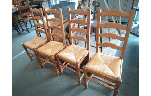 4 CHAISES HETRE PAILLE