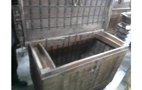 COFFRE DE MARIAGE RAJASTHAN MARQUETÉ METAL