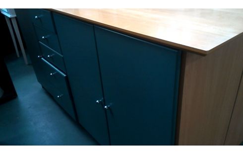 ARMOIRE, , BOIS LOOK VERTE 3 PORTES 5 TIROIRS L UNITE