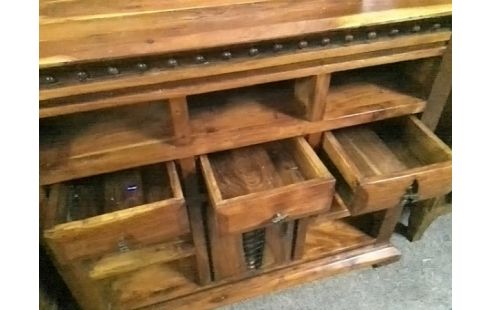 MEUBLE BAS TECK 1P 3T