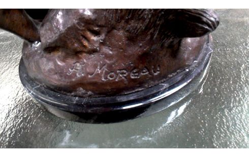 STATUE BRONZE DEDICACE MOREAU