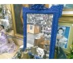MIROIR ANCIEN MOULURES BLEUES EN L'ÉTAT