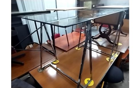 TRETEAU LA PAIRE AVEC PLATEAU VERRE FUME