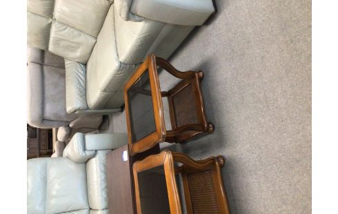 TABLE BASSE MERISIER VERRE CARRÉ