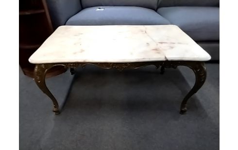 TABLE BASSE PIEDS LAITON PLTX MARBRE