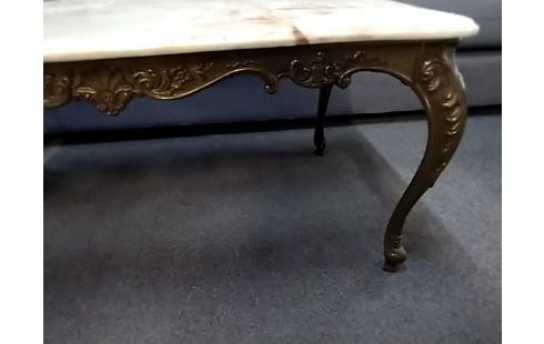 TABLE BASSE PIEDS LAITON PLTX MARBRE