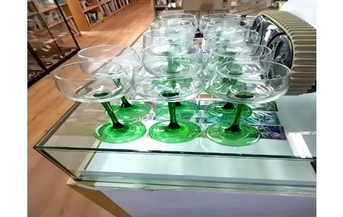 VERRES PIEDS VERTS LOT DE 6