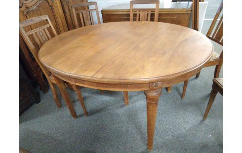 TABLE OVALE NOYER 3 ALLONGES