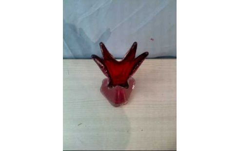 VASE GLAS ROT <MURANO> VINTAGE