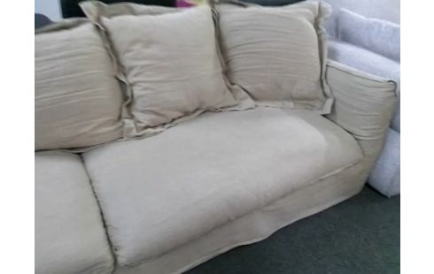 CANAPE 4P TISSU MARRON CLAIR