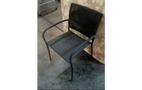 CHAISE DE JARDIN ROTIN NOIR