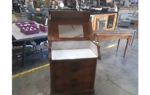 SECRETAIRE STYLE LOUIS PHILIPPE NOYER ET MARBRE EN L'ETAT