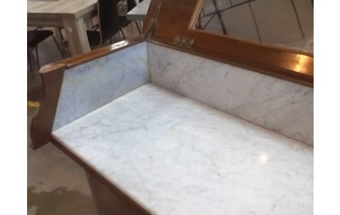 SECRETAIRE STYLE LOUIS PHILIPPE NOYER ET MARBRE EN L'ETAT