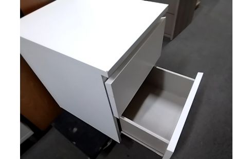 CHEVET 2 TIROIRS BLANCS