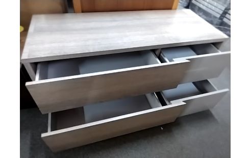 MEUBLE TV BEIGE 2 TIROIRS