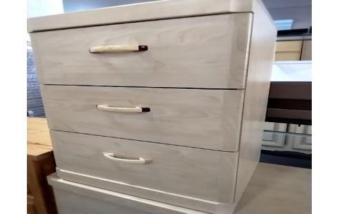 CHEVET 3 TIROIRS DECO BOULEAU