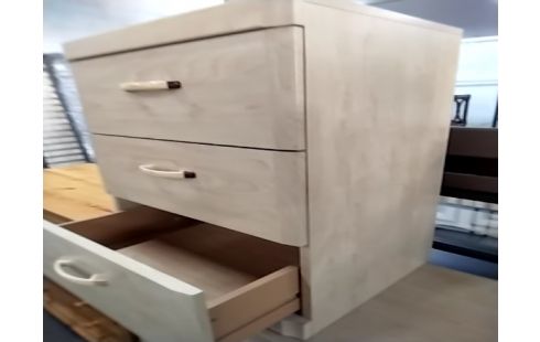 CHEVET 3 TIROIRS DECO BOULEAU