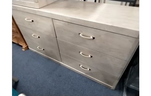 COMMODE 6 TIROIRS DECO BOULEAU