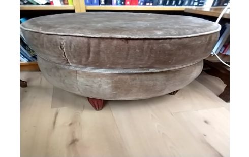 POUF ROND MARRON VINTAGE