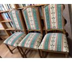 CHAISES RUSTIQUES ASSISE TISSU LOT DE 3