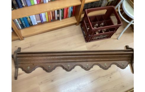 ETAGERE MURALE CHÊNE 6 CROCHETS