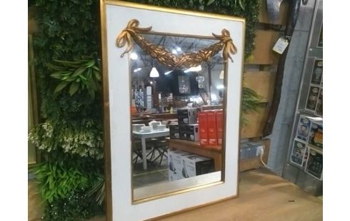 MIROIR GUIRLANDE CAFRE BLANC ET DORE