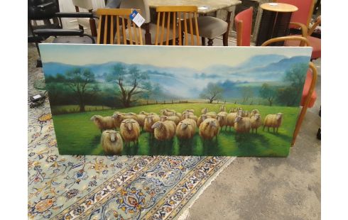 HUILE SUR TOILE MOUTONS