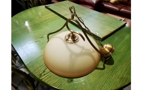 LUMINAIRE VERRE DÉPOLI LAITON