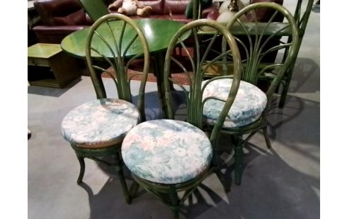 LOT DE 3 CHAISES EN ROTIN