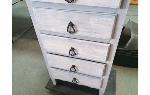 CHIFFONNIER 5T BOIS RUSTIQUE PEINT