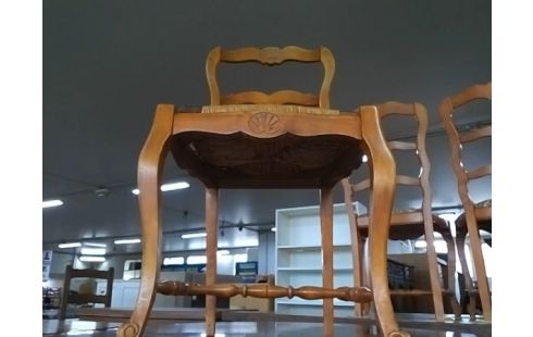 LOT DE 6 CHAISES PAILLEES STYLE LOUIS XV