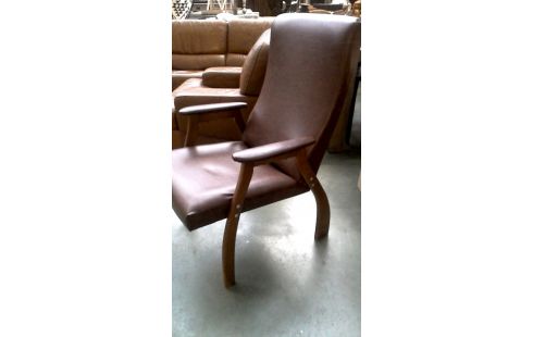 SESSEL 1 IM VINTAGE-STIL BRAUN KUNSTLEDER